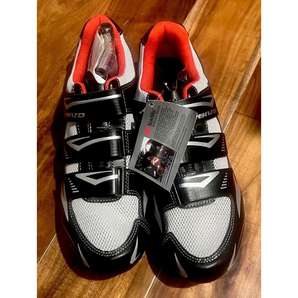 Venzo MX Mountain Bike Cycling Shoes Mens 9.5 Clipless Pedals Cleats Set Black